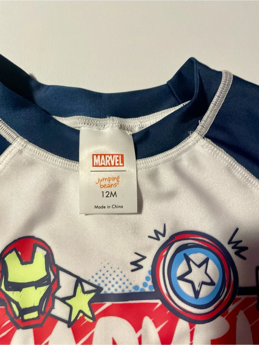 NWT Jumping Beans Marvel Avengers Short Sleeve Rash Guard Swim Top Boys 12M